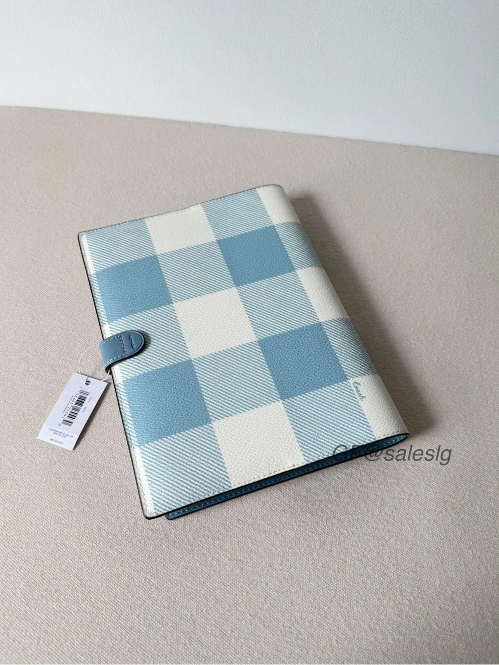 NWT Coach CFA43 Gingham Print Notebook Blue Multi Gift Box Set